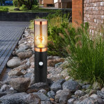 Lampadaire led ext�rieur avec d�tecteur de mouvement ? acier inoxydable et plastique ? ip44 ? 7w 806lm ...