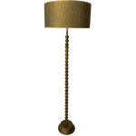 Lampadaire sculpture ely en m�tal bronze et abat jour croco 159x50x50cm