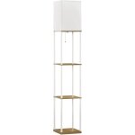 Lampadaire �tag�re design 26l x 26l x 159h cm 3 �tag�res e27 mdf blanc