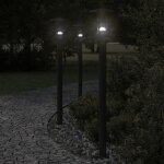 Lampadaires d'extrieur 3 pcs noir 100 cm acier inoxydable
