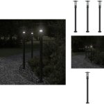 Lampadaires d'extrieur 3 pcs noir 100 cm acier inoxydable - lampadaire exterieur - clairage extrieur ...