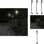 Lampadaires d'extrieur 3 pcs noir 100 cm acier inoxydable - lampadaire exterieur - clairage extrieur ...