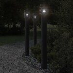 Lampadaires d'extrieur 3 pcs noir 110 cm acier inoxydable