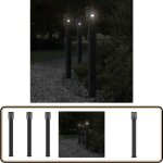 Lampadaires d'extrieur 3 pcs noir 110 cm acier inoxydable - lampadaire exterieur - clairage extrieur ...