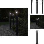 Lampadaires d'extrieur 3 pcs noir 110 cm acier inoxydable - lampadaire exterieur - clairage extrieur ...
