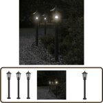 Lampadaires d'extrieur 3 pcs noir 80 cm acier inoxydable - lampadaire exterieur - clairage extrieur ...