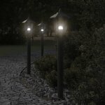 Lampadaires d'ext�rieur 3 pcs noir 80 cm acier inoxydable vidaxl