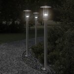 Lampadaire d'extrieur argent 100 cm acier inoxydable