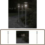 Lampadaire d'extérieur argenté 100 cm acier inoxydable - lampadaire exterieur - Éclairage extérieur - ... Lampadaire d'extérieur argenté 100 cm acier inoxydable - lampadaire exterieur - Éclairage extérieur - ...
