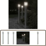 Lampadaires d'extérieur avec capteurs 3 pcs acier inoxydable - lampadaire exterieur - Éclairage extérieur ... Lampadaires d'extérieur avec capteurs 3 pcs acier inoxydable - lampadaire exterieur - Éclairage extérieur ...