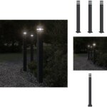 Lampadaires d'extrieur avec capteur 3 pcs noir 110cm aluminium - lampadaire exterieur - clairage extrieur ...