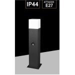 Lampadaire ext�rieur avec d�tecteur de mouvement e27 lampadaire ip44 h440 noir
