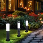 Lampadaire d'ext�rieur path light lampadaire anthracite avec d�tecteur de mouvement lampe de jardin acier ...
