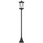 Lampadaire d'ext�rieur solaire led - ip44 - abs - lumi�re blanc froid avec capteur - �tanche - noir - ...