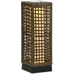 Lampadaire d'ext�rieur solaire en rotin - led capteur lumi�re - �tanche - pour terrasse - jardin - 15, ...