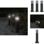 Lampadaires d'extrieur avec sortie 3 pcs noir 50 cm aluminium - lampadaire exterieur - clairage extrieur ...