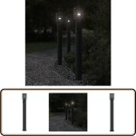 Lampadaire d'extrieur avec sortie noir 110 cm acier inoxydable - lampadaire exterieur - clairage extrieur ...