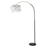 Lampadaire imitation plume  arc  180cm blanc & noir