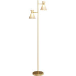 Lampadaire d'int�rieur lampadaire sur pied salon � double t�te r�glable, lampe sur pied, abat - jour ...