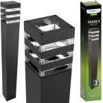 Lampadaire de jardin extérieur sur pied e27 led noir carré 80 cm Lampadaire de jardin extérieur sur pied e27 led noir carré 80 cm
