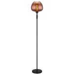 Lampadaire lampadaire lampe de salon verre cuivre noir mat e27 h 165 cm Lampadaire lampadaire lampe de salon verre cuivre noir mat e27 h 165 cm