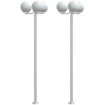 Lampadaire?lampe sur pieds d'ext�rieur 3 pcs argent� 215 cm acier inoxydable cfw390105