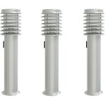 Lampadaire?lampe sur pieds d'ext�rieur et sortie 3 pcs argent� acier inoxydable cfw790881