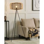 Lampadaire - lampe sur pied javari bambou naturel marron clair noir