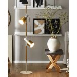 Lampadaire - lampe sur pied owens r�glable bois de fr�ne blanc