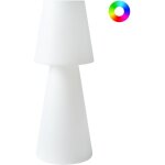 Lampadaire led extrieur matire synthtique tanche ip54 avec tlcommande blanc sabanas