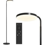 Lampadaire led - homcom - intensit� variable, t�te rotative 350 �, t�l�commande magn�tique - acier et ...