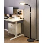 Lampadaire led - lampe sur pied cassiopeia avec variateur mtal noir