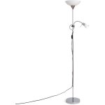 Lampadaire avec led de lecture mtal et verre ussel argent