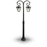 Lampadaire led v - tac avec douille e27 (max. 2 x 60 w) noir h : 141 cm ip44