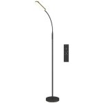 Lampadaire liseuse dimmable - telecommande - tactile - col cygne 360� - memoire - minuteur - noir - 21, ...