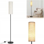 Lampadaire moderne avec abat - jour en lin, 3 temp�ratures de couleur, interrupteur au pied, 175 cm.