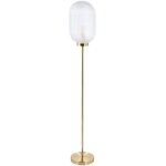 Lampadaire moderne glamour abat - jour en verre pied en m�tal dor� portero