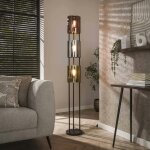 Lampadaire moderne tricolore, 3 abat - jour en verre niagara