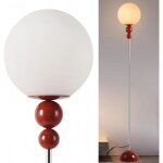 Lampadaire multiboule m�tal rouge vin, e27 h160 cm