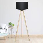 Lampadaire newport e27 effet bois noir lux. pro