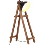 Lampadaire noir e27 bois de manguier massif