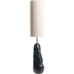 Lampadaire organique en cramique avec abat - jour ajustable en tissu noir selb