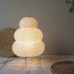 Lampadaire en papier de riz, lampe de table bonhomme de neige � lumi�re chaude, norme europ�enne, culot ...