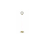 Lampadaire r�tro en m�tal dor� et globe en verre transparent - 150cm