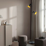 Lampadaire r�tro noir projecteur de plafond de salon rotatif dans un ensemble comprenant des ampoules ...