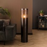 M&s - lampadaire rond 25x25x120 cm en mtal noir dcor