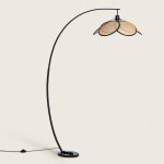 Lampadaire rotin arc nirvana naturel