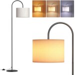 Lampadaires pour salon 720 lumens - ampoule led 12w lampe sur pied moderne avec abat - jour en lin, 3 ...
