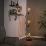 Lampadaire salon en m�tal courbe finition bronze 3 lampes ralf