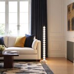 Lampadaire salon en verre - led, perles ciseles bella